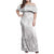 American Samoa Lotu Tamaiti Family Matching Off Shoulder Maxi Dress and Hawaiian Shirt White Sunday Plumeria White Vibe