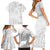 American Samoa Lotu Tamaiti Family Matching Short Sleeve Bodycon Dress and Hawaiian Shirt White Sunday Plumeria White Vibe