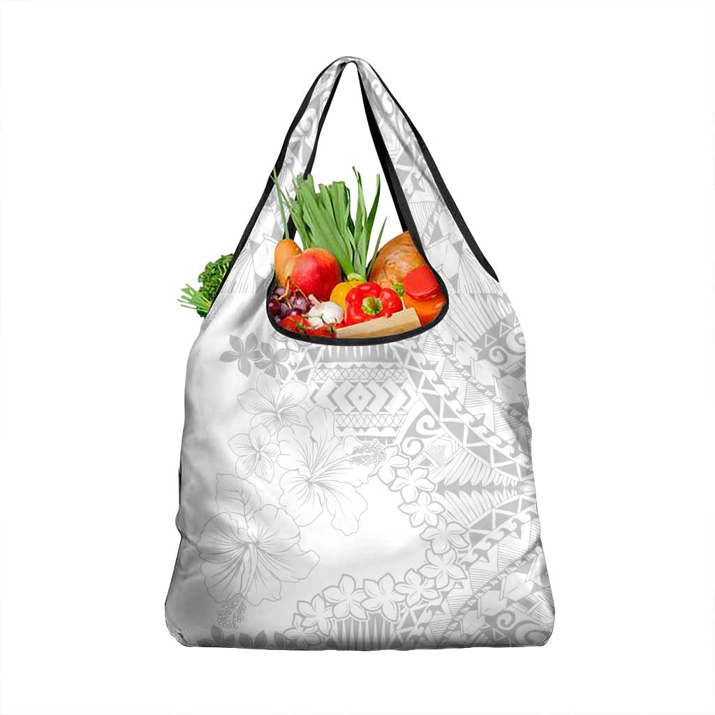 American Samoa Lotu Tamaiti Grocery Bag White Sunday Plumeria White Vibe LT9 1-pack One Size White - Polynesian Pride