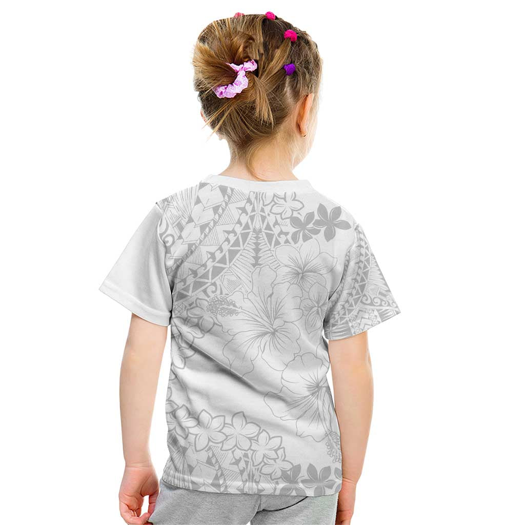 American Samoa Lotu Tamaiti Kid T Shirt White Sunday Plumeria White Vibe LT9 - Polynesian Pride