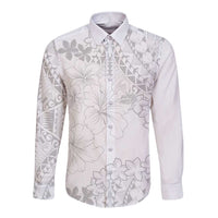 American Samoa Lotu Tamaiti Long Sleeve Button Shirt White Sunday Plumeria White Vibe LT9 Unisex White - Polynesian Pride