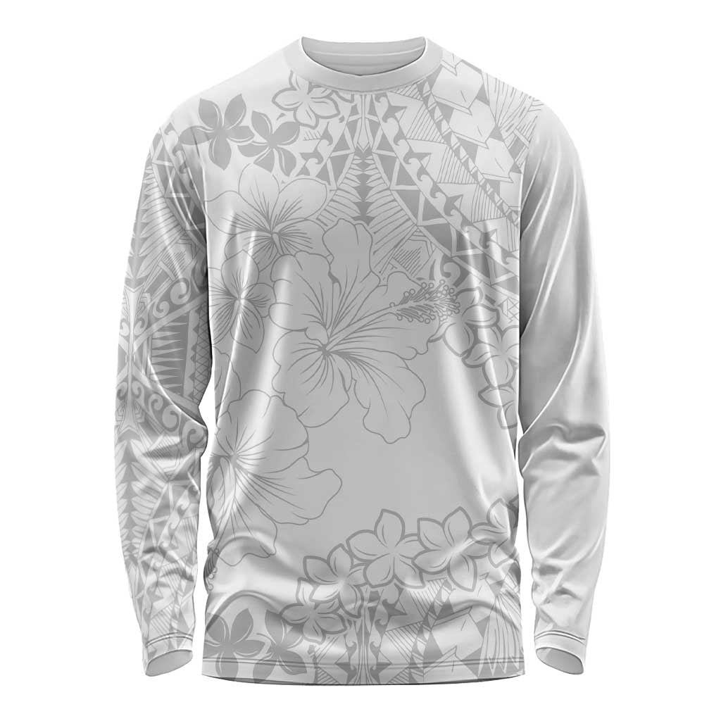 American Samoa Lotu Tamaiti Long Sleeve Shirt White Sunday Plumeria White Vibe LT9 Unisex White - Polynesian Pride