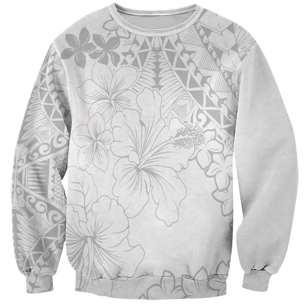 American Samoa Lotu Tamaiti Sweatshirt White Sunday Plumeria White Vibe LT9 Unisex White - Polynesian Pride