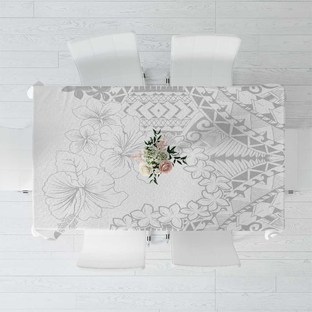 American Samoa Lotu Tamaiti Tablecloth White Sunday Plumeria White Vibe LT9 White - Polynesian Pride