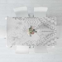 American Samoa Lotu Tamaiti Tablecloth White Sunday Plumeria White Vibe LT9 White - Polynesian Pride