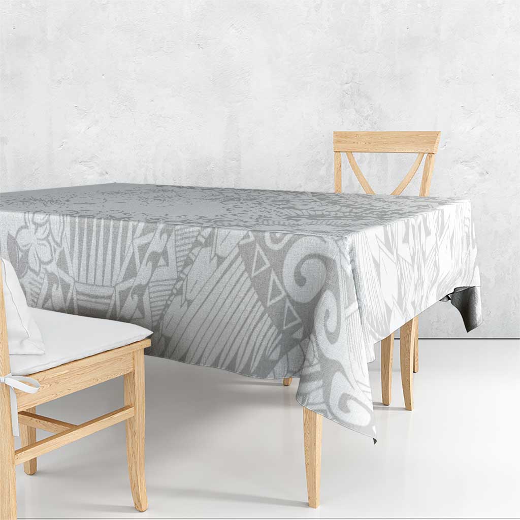 American Samoa Lotu Tamaiti Tablecloth White Sunday Plumeria White Vibe LT9 - Polynesian Pride