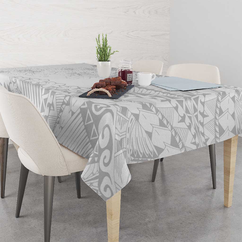 American Samoa Lotu Tamaiti Tablecloth White Sunday Plumeria White Vibe LT9 - Polynesian Pride