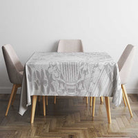 American Samoa Lotu Tamaiti Tablecloth White Sunday Plumeria White Vibe LT9 - Polynesian Pride