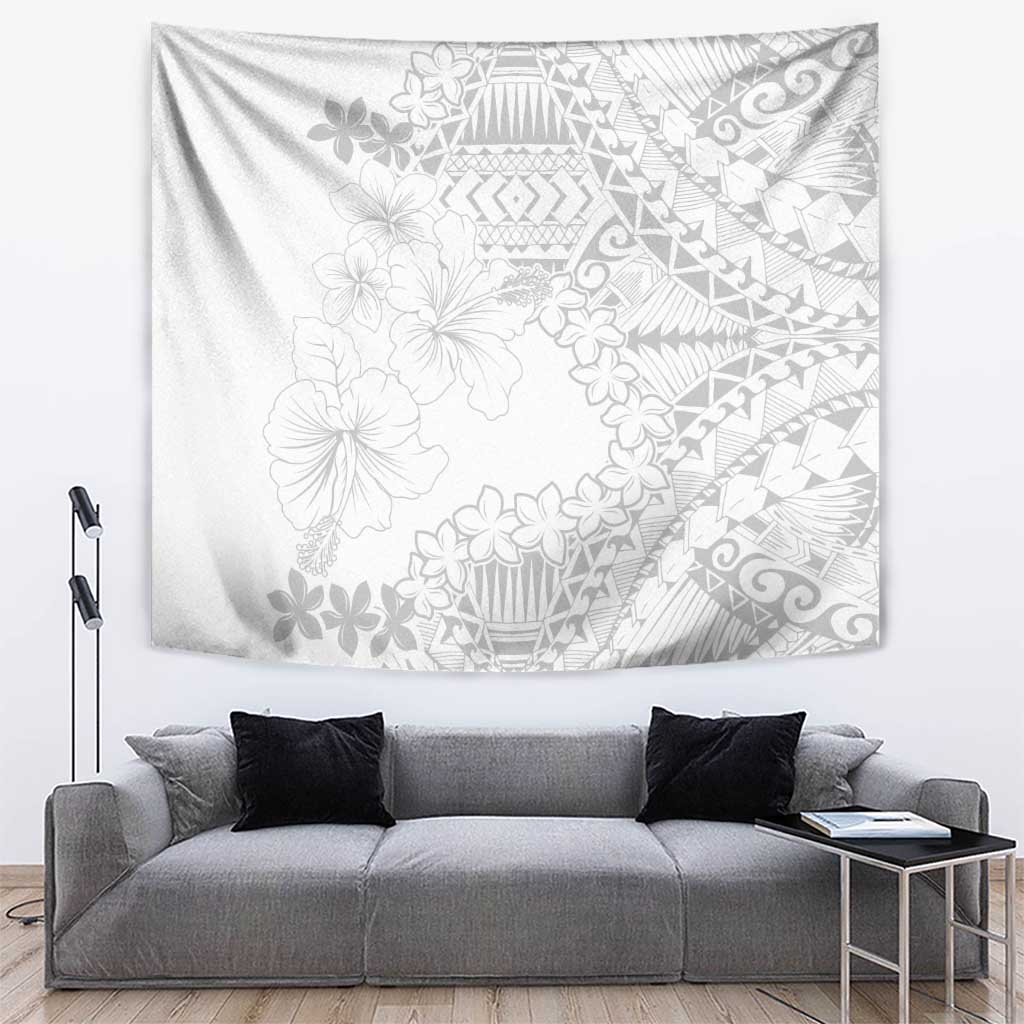 American Samoa Lotu Tamaiti Tapestry White Sunday Plumeria White Vibe LT9 White - Polynesian Pride
