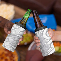 Samoa Lotu Tamaiti 4 in 1 Can Cooler Tumbler White Sunday Siapo With Teuila Torch Ginger LT9 - Polynesian Pride