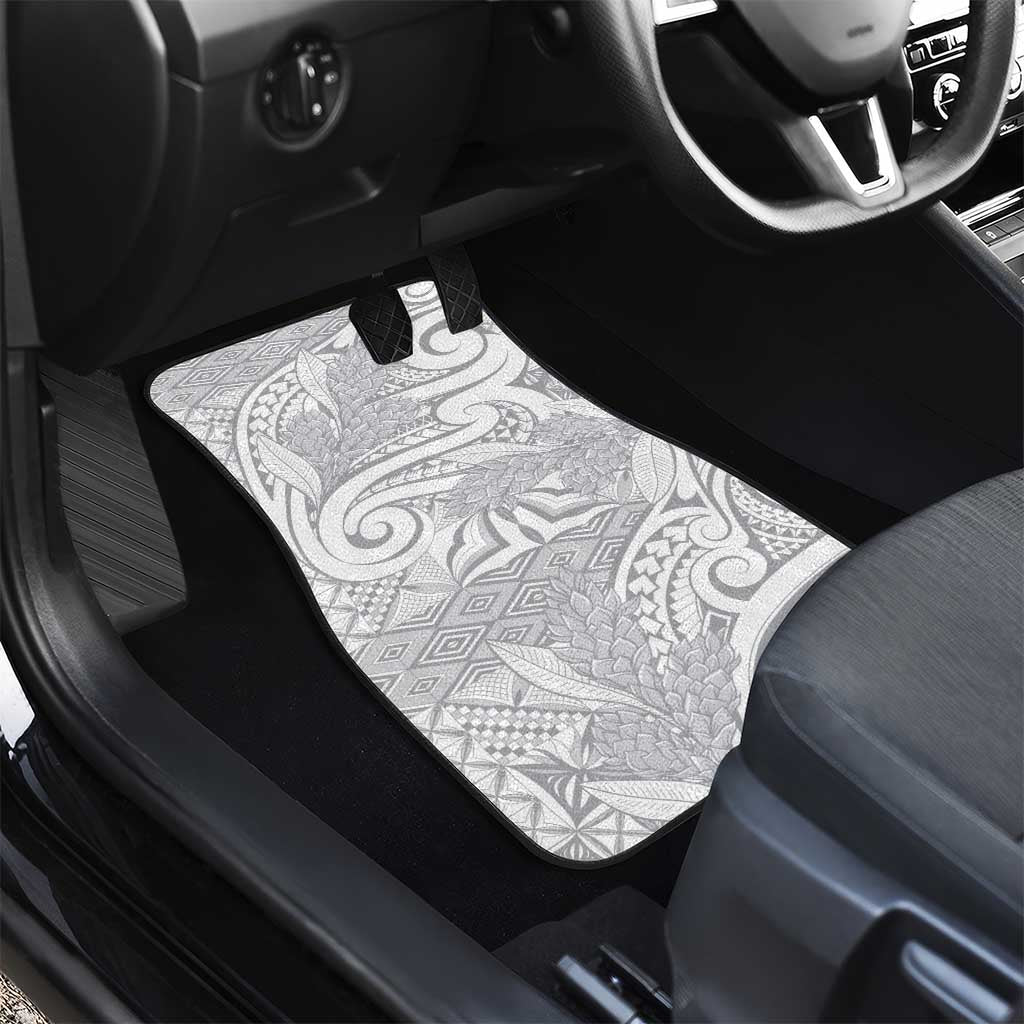 Lotu Tamaiti Samoa Siapo Car Mats White Sunday With Teuila Torch Ginger LT9 - Polynesian Pride