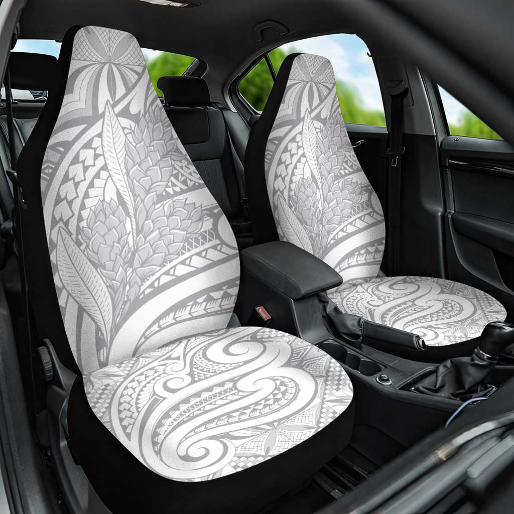 Lotu Tamaiti Samoa Siapo Car Seat Cover White Sunday With Teuila Torch Ginger LT9 One Size White - Polynesian Pride