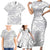 Lotu Tamaiti Samoa Siapo Family Matching Short Sleeve Bodycon Dress and Hawaiian Shirt White Sunday With Teuila Torch Ginger