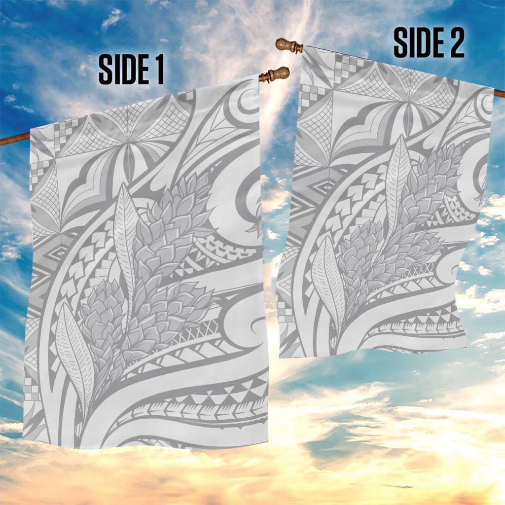 Lotu Tamaiti Samoa Siapo Garden Flag White Sunday With Teuila Torch Ginger LT9 - Polynesian Pride
