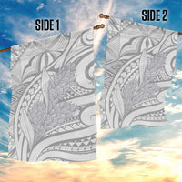 Lotu Tamaiti Samoa Siapo Garden Flag White Sunday With Teuila Torch Ginger LT9 - Polynesian Pride