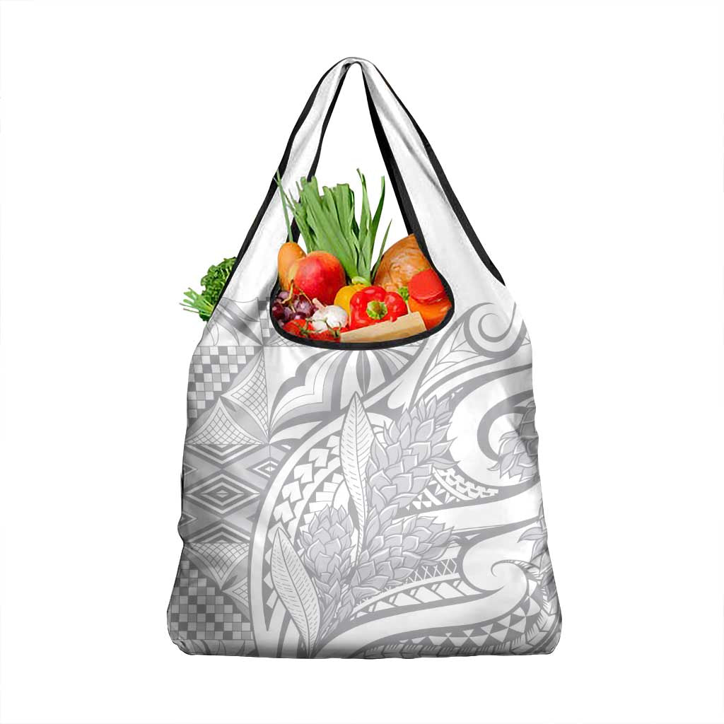 Lotu Tamaiti Samoa Siapo Grocery Bag White Sunday With Teuila Torch Ginger LT9 1-pack One Size White - Polynesian Pride