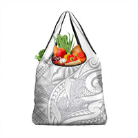 Lotu Tamaiti Samoa Siapo Grocery Bag White Sunday With Teuila Torch Ginger LT9 1-pack One Size White - Polynesian Pride