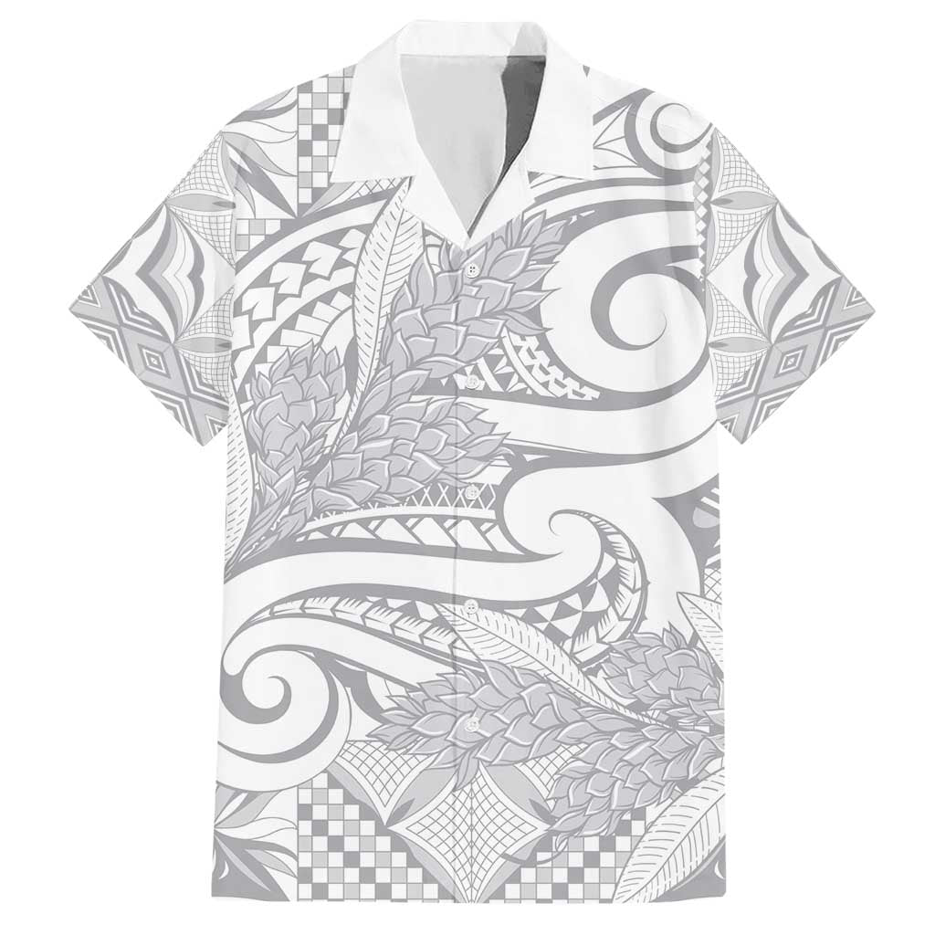Lotu Tamaiti Samoa Siapo Hawaiian Shirt White Sunday With Teuila Torch Ginger LT9 White - Polynesian Pride