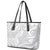 Lotu Tamaiti Samoa Siapo Leather Tote Bag White Sunday With Teuila Torch Ginger