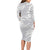 Lotu Tamaiti Samoa Siapo Long Sleeve Bodycon Dress White Sunday With Teuila Torch Ginger