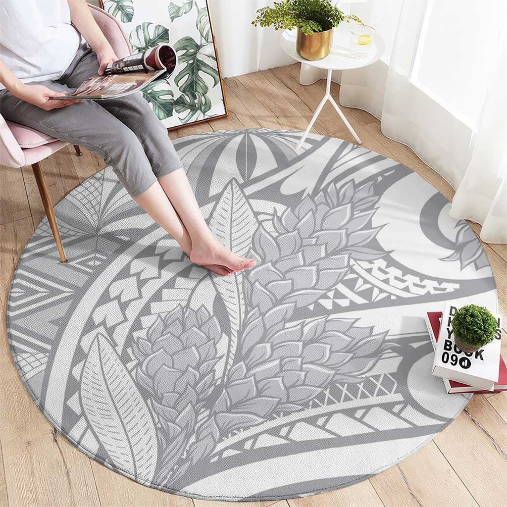 Lotu Tamaiti Samoa Siapo Round Carpet White Sunday With Teuila Torch Ginger LT9 - Polynesian Pride