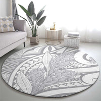 Lotu Tamaiti Samoa Siapo Round Carpet White Sunday With Teuila Torch Ginger LT9 - Polynesian Pride