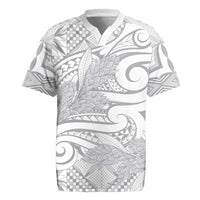 Lotu Tamaiti Samoa Siapo Rugby Jersey White Sunday With Teuila Torch Ginger LT9 White - Polynesian Pride