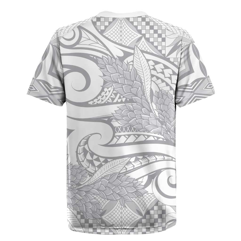 Lotu Tamaiti Samoa Siapo Rugby Jersey White Sunday With Teuila Torch Ginger LT9 - Polynesian Pride