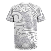 Lotu Tamaiti Samoa Siapo Rugby Jersey White Sunday With Teuila Torch Ginger LT9 - Polynesian Pride