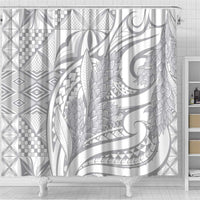 Lotu Tamaiti Samoa Siapo Shower Curtain White Sunday With Teuila Torch Ginger LT9 - Polynesian Pride