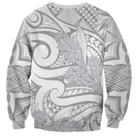 Lotu Tamaiti Samoa Siapo Sweatshirt White Sunday With Teuila Torch Ginger LT9 - Polynesian Pride