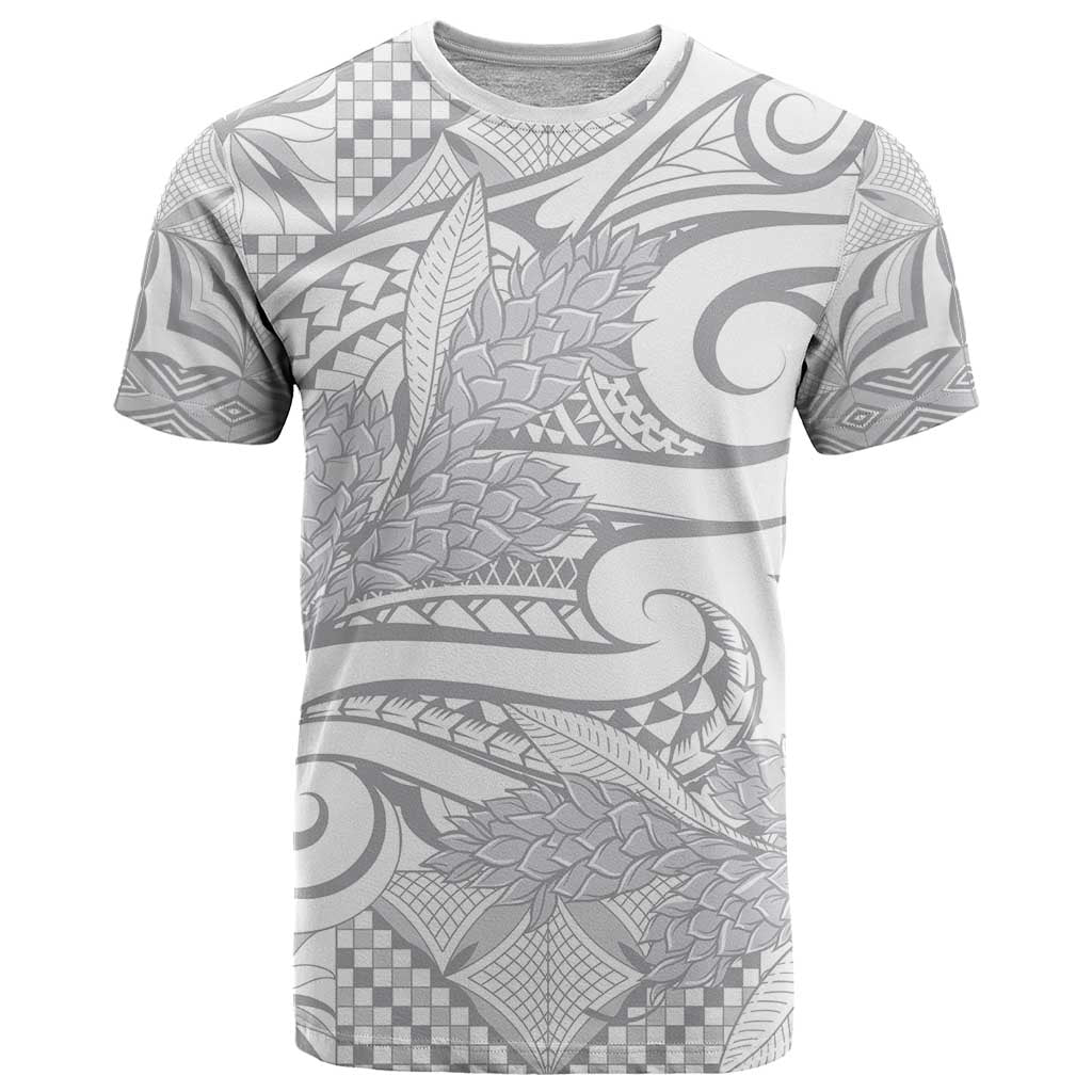 Lotu Tamaiti Samoa Siapo T Shirt White Sunday With Teuila Torch Ginger LT9 White - Polynesian Pride