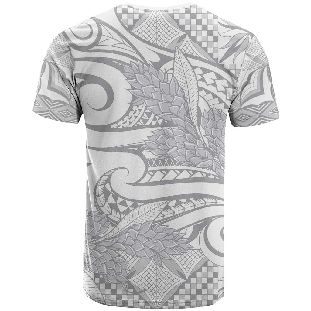 Lotu Tamaiti Samoa Siapo T Shirt White Sunday With Teuila Torch Ginger LT9 - Polynesian Pride