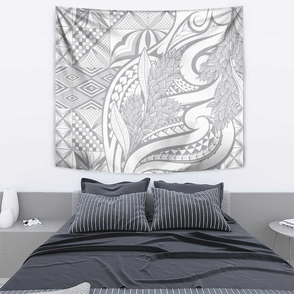 Lotu Tamaiti Samoa Siapo Tapestry White Sunday With Teuila Torch Ginger LT9 - Polynesian Pride