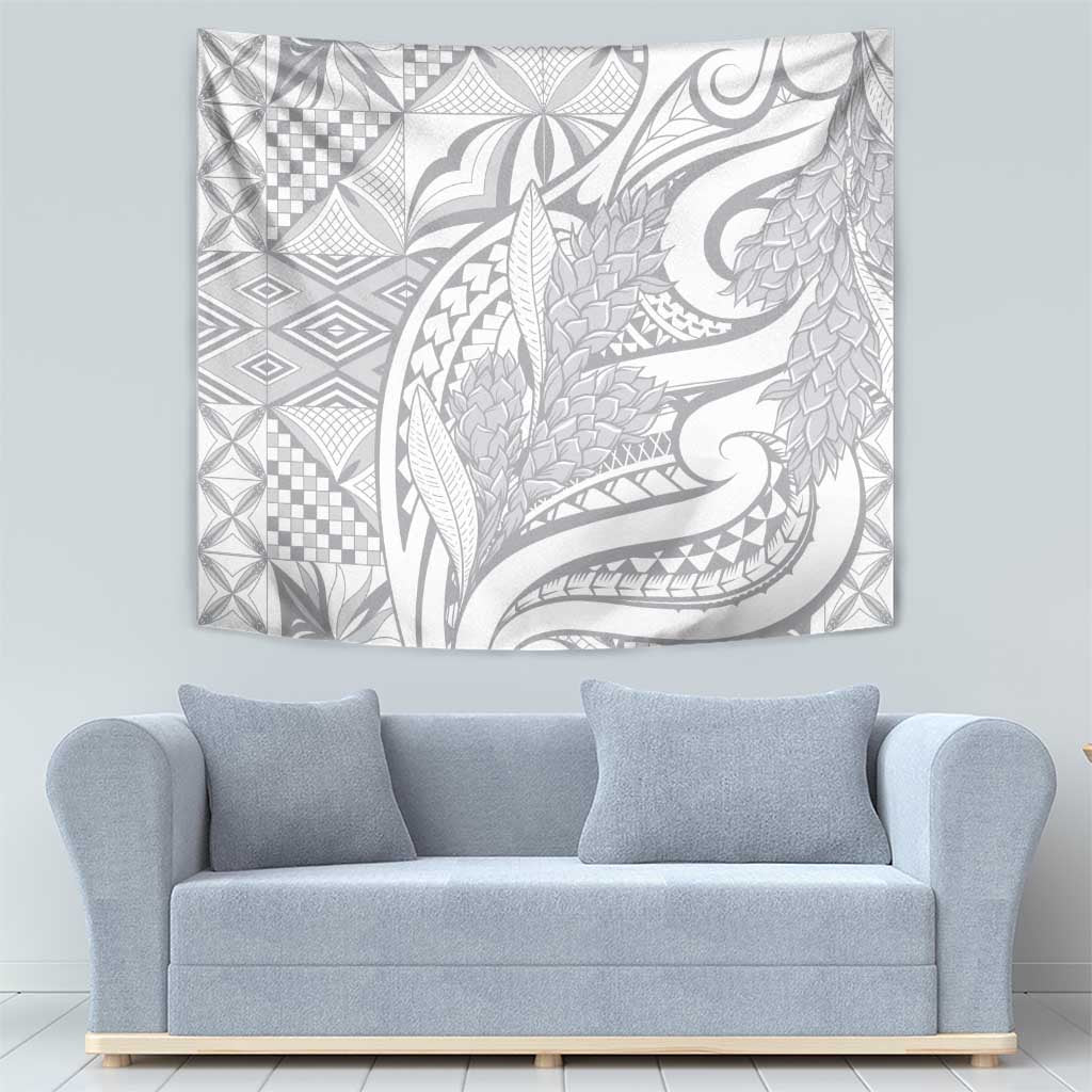 Lotu Tamaiti Samoa Siapo Tapestry White Sunday With Teuila Torch Ginger LT9 - Polynesian Pride