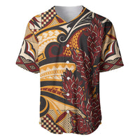 Vintage Samoa Siapo Baseball Jersey With Teuila Torch Ginger LT9 Art - Polynesian Pride