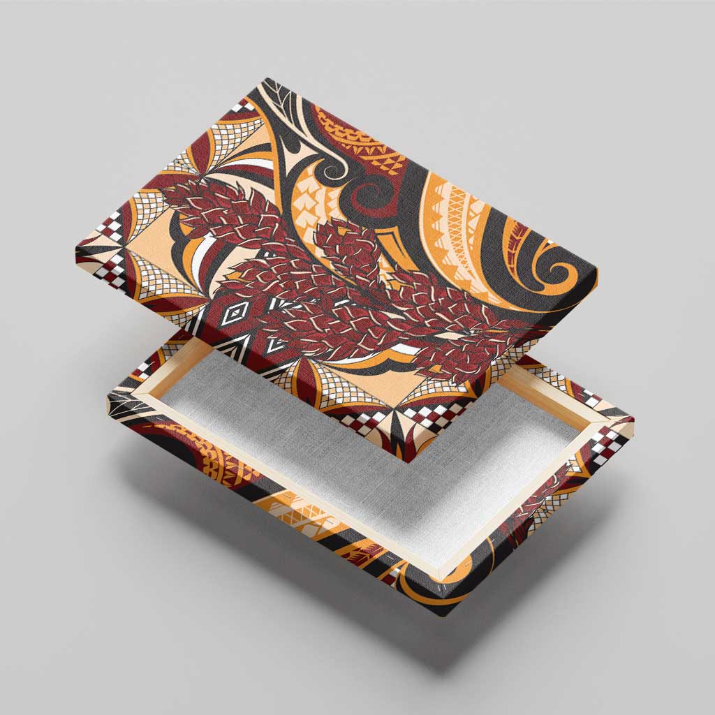 Vintage Samoa Siapo Canvas Wall Art With Teuila Torch Ginger LT9 - Polynesian Pride
