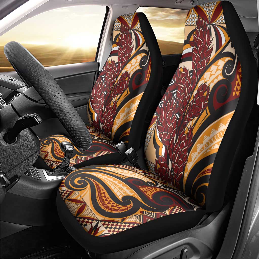 Vintage Samoa Siapo Car Seat Cover With Teuila Torch Ginger LT9 - Polynesian Pride