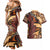 Vintage Samoa Siapo Couples Matching Mermaid Dress and Hawaiian Shirt With Teuila Torch Ginger