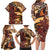 Vintage Samoa Siapo Family Matching Long Sleeve Bodycon Dress and Hawaiian Shirt With Teuila Torch Ginger