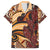 Vintage Samoa Siapo Family Matching Off The Shoulder Long Sleeve Dress and Hawaiian Shirt With Teuila Torch Ginger