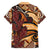 Vintage Samoa Siapo Family Matching Off The Shoulder Long Sleeve Dress and Hawaiian Shirt With Teuila Torch Ginger