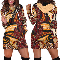 Vintage Samoa Siapo Hoodie Dress With Teuila Torch Ginger LT9 - Polynesian Pride