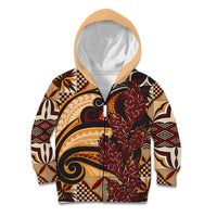 Vintage Samoa Siapo Kid Hoodie With Teuila Torch Ginger LT9 Zip Hoodie Art - Polynesian Pride