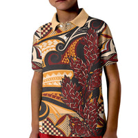 Vintage Samoa Siapo Kid Polo Shirt With Teuila Torch Ginger LT9 Kid Art - Polynesian Pride