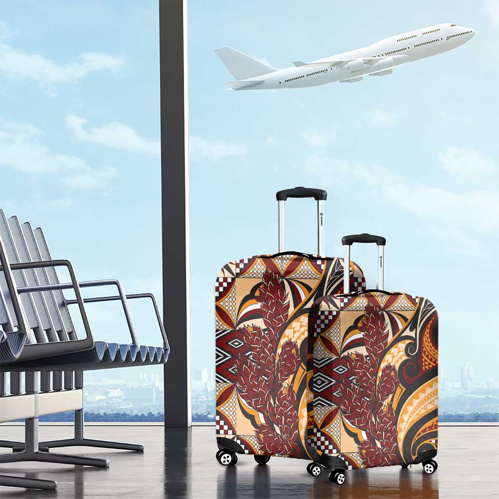 Vintage Samoa Siapo Luggage Cover With Teuila Torch Ginger LT9 - Polynesian Pride