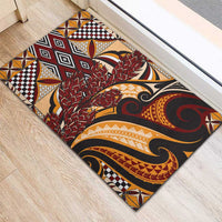 Vintage Samoa Siapo Rubber Doormat With Teuila Torch Ginger LT9 - Polynesian Pride
