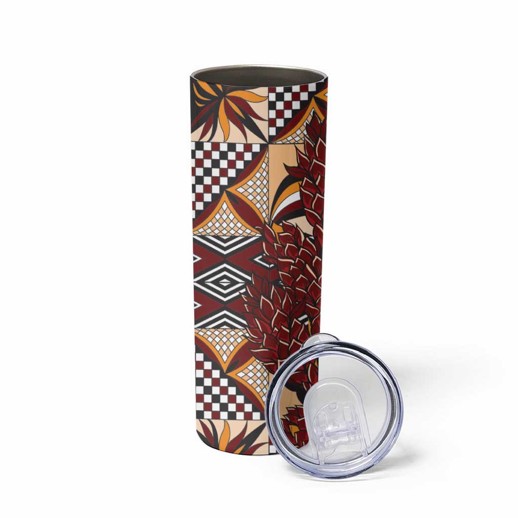 Vintage Samoa Siapo Skinny Tumbler With Teuila Torch Ginger LT9 - Polynesian Pride