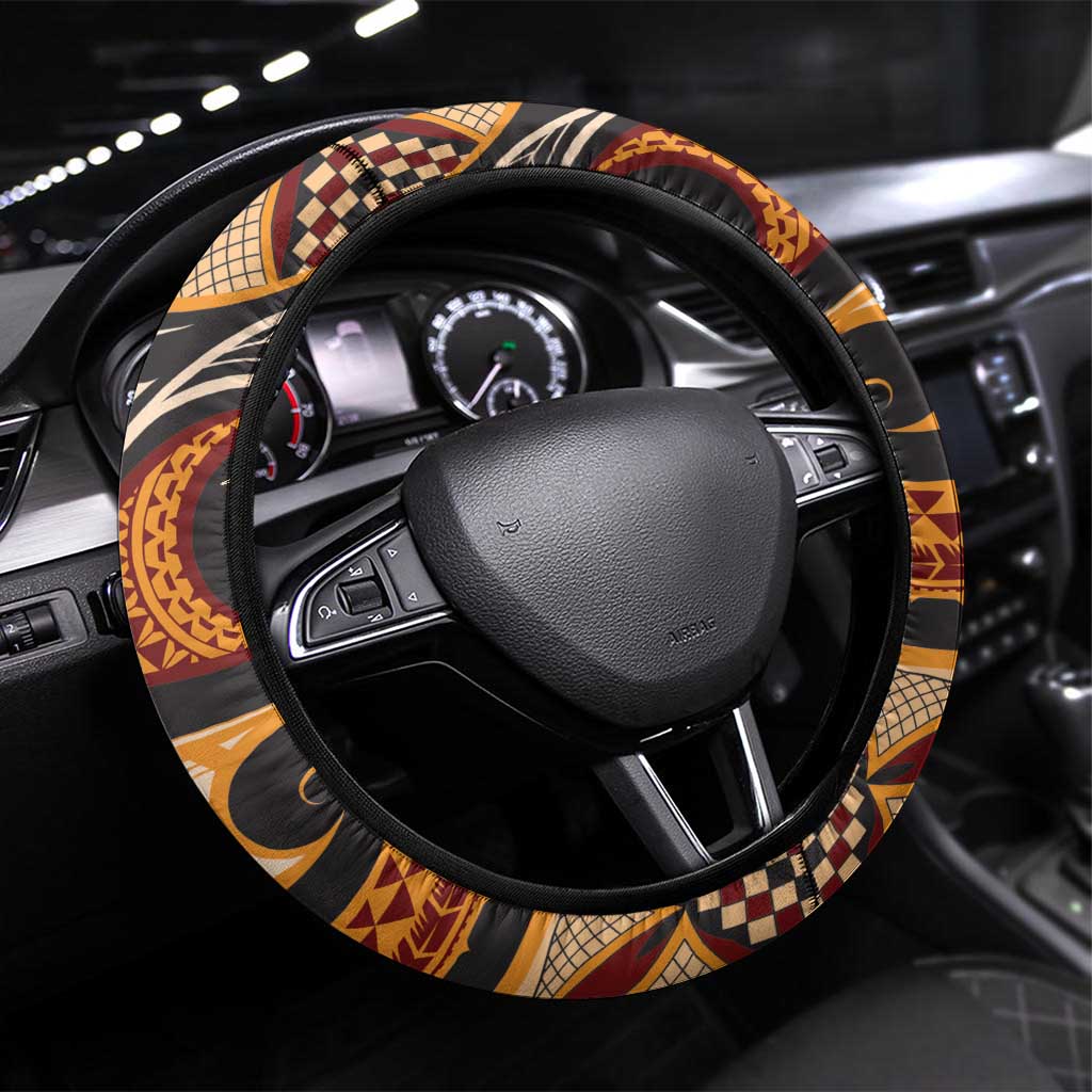 Vintage Samoa Siapo Steering Wheel Cover With Teuila Torch Ginger