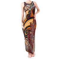 Vintage Samoa Siapo Tank Maxi Dress With Teuila Torch Ginger LT9 Women Art - Polynesian Pride